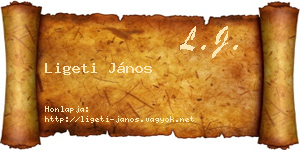 Ligeti János névjegykártya