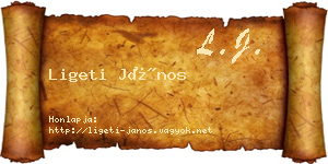 Ligeti János névjegykártya