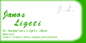 janos ligeti business card